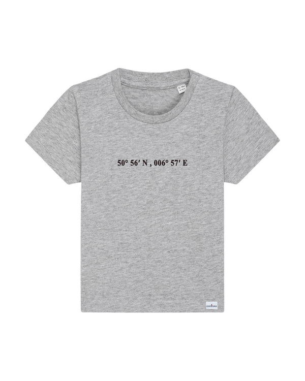 Baby T-Shirt Mini Weltenbummler in Grau mit schwarzem Stick
